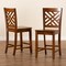 Baxton Studio Caron Modern and Contemporary Transitional Walnut Brown Finished Wood 2-Piece Counter Stool Set 180-11433-Zoro - alternate 6